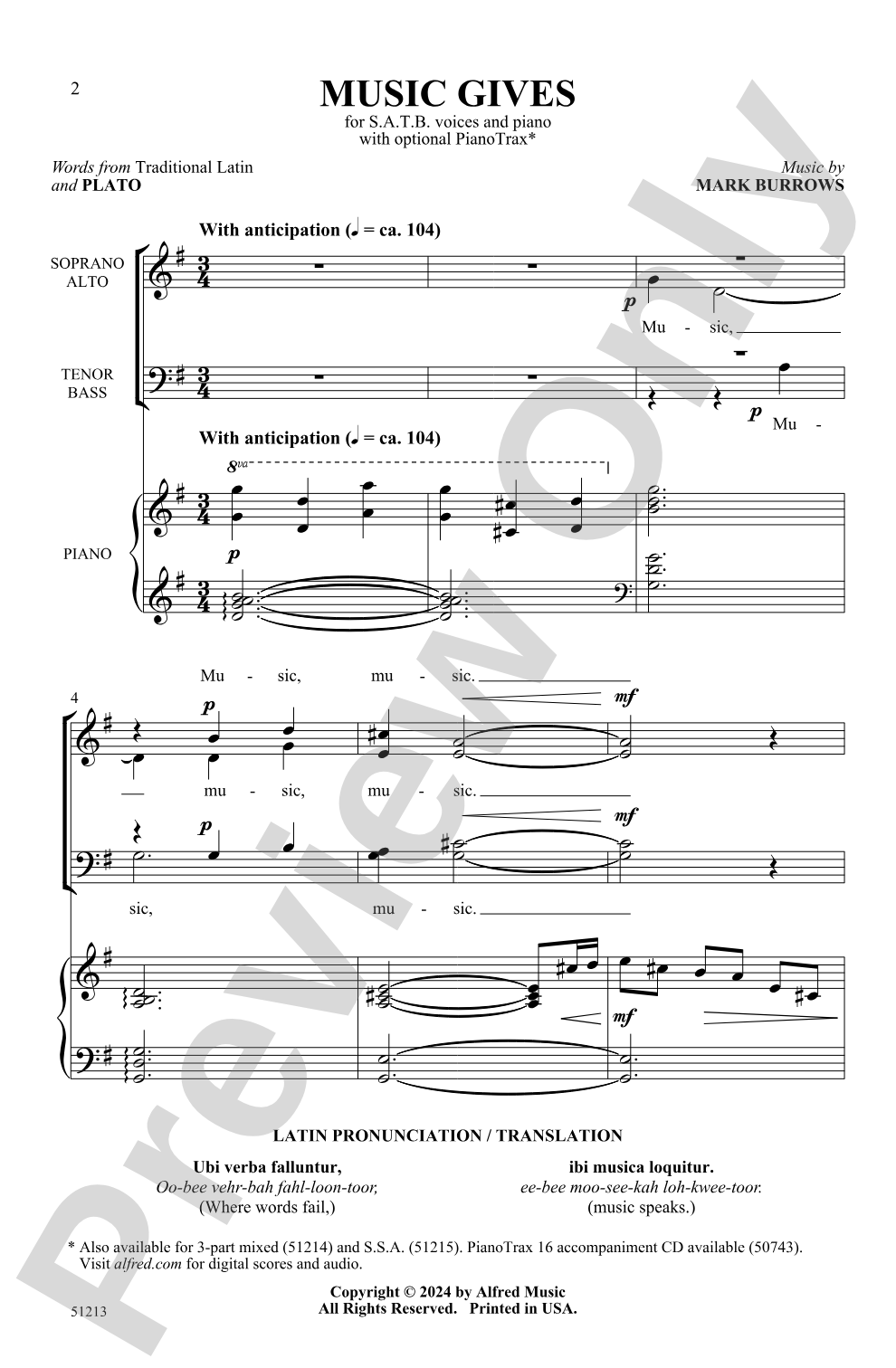 Music Gives: SATB Choral Octavo