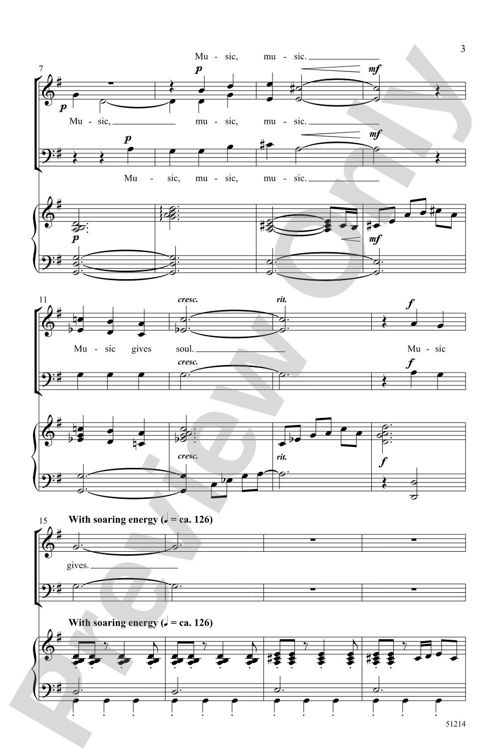 Music Gives: 3-Part Mixed Choral Octavo