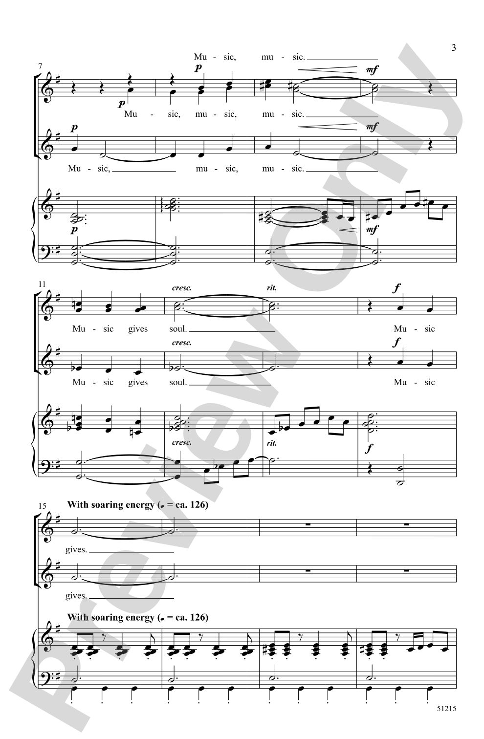 Music Gives: SSA Choral Octavo