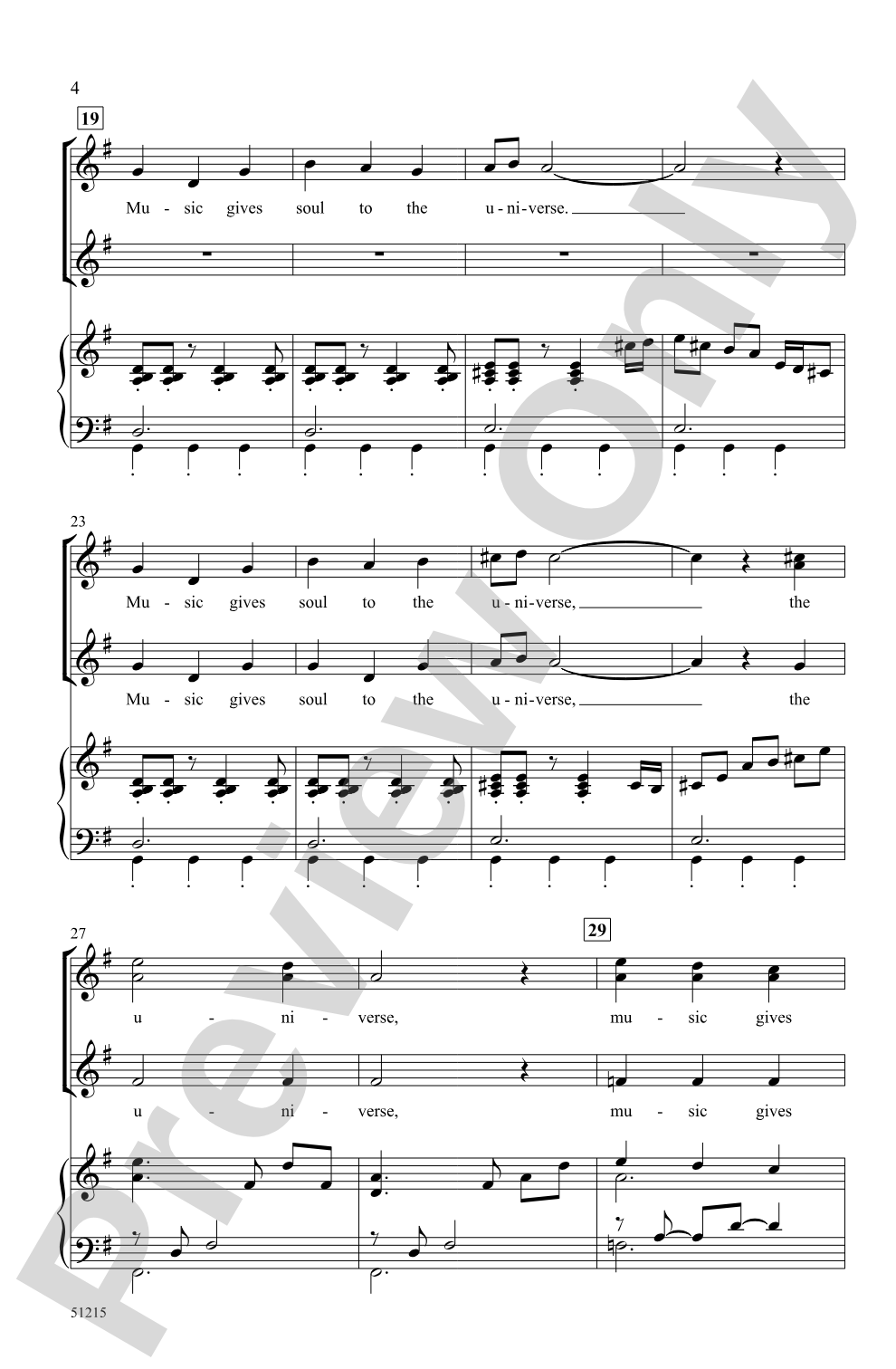 Music Gives: SSA Choral Octavo