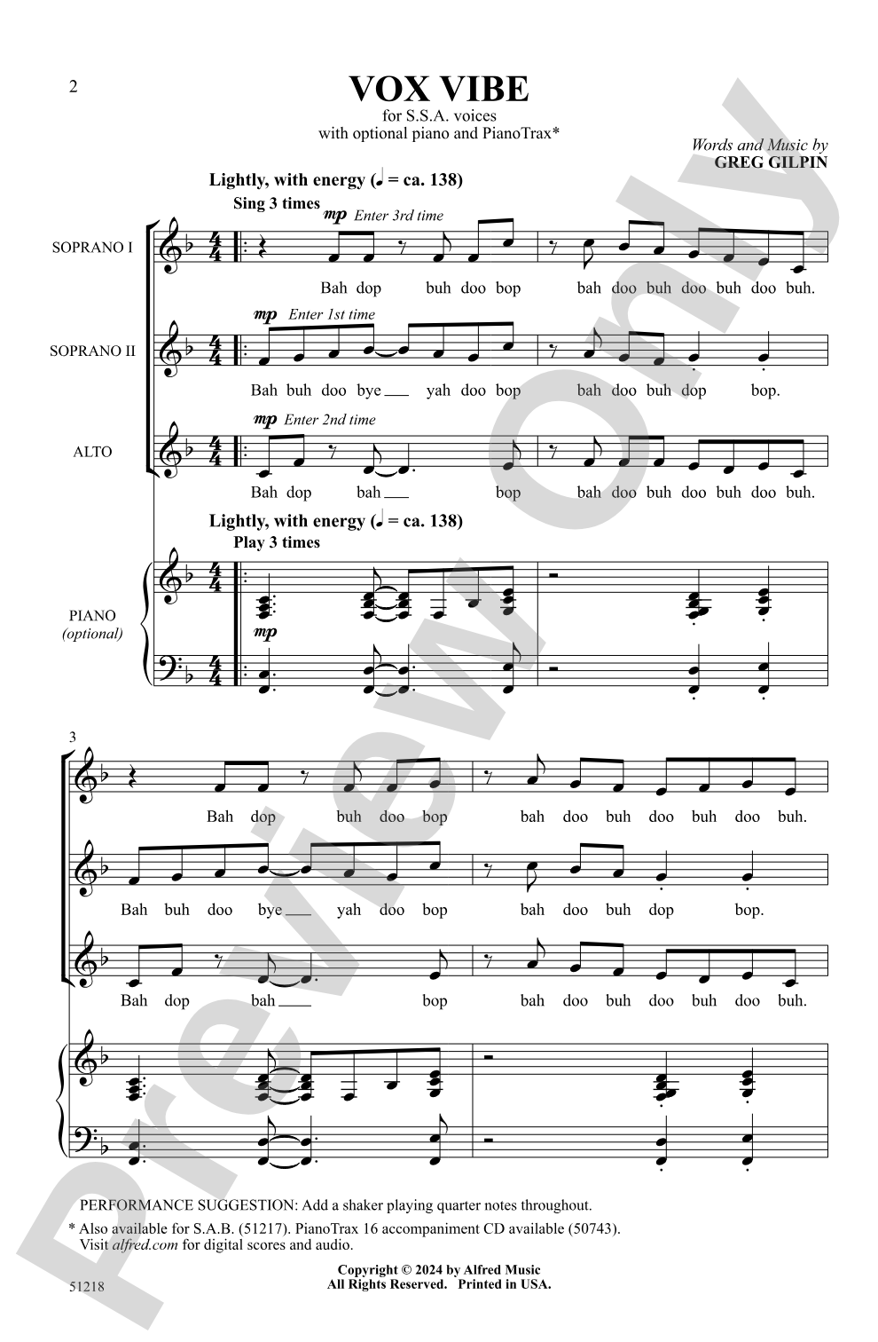 Vox Vibe: SSA Choral Octavo