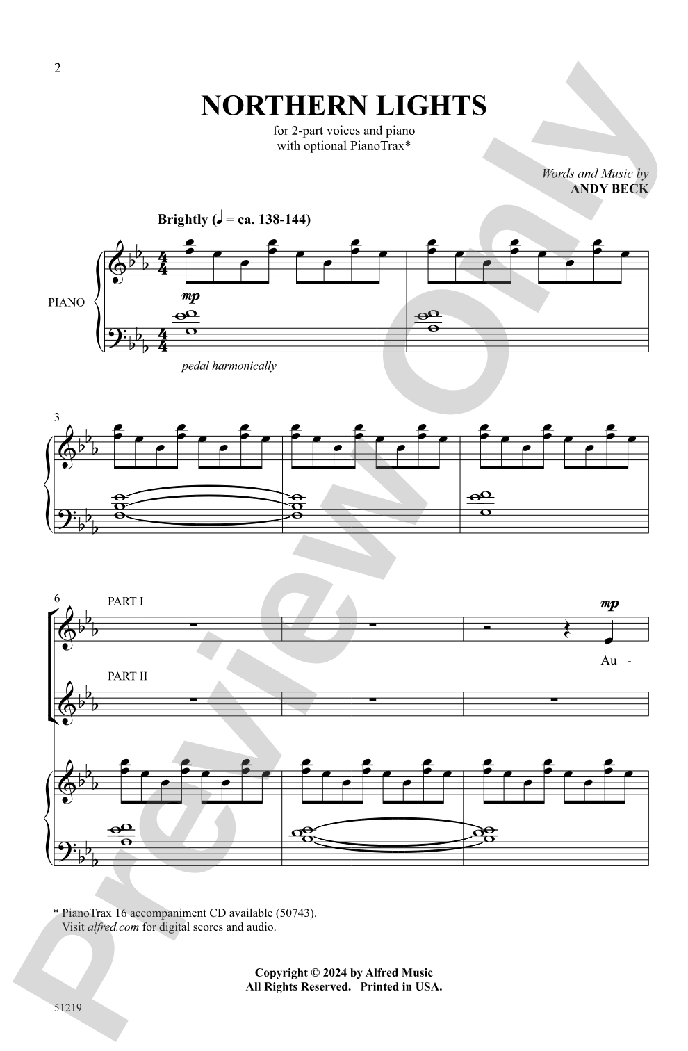 Northern Lights: 2-Part Choral Octavo