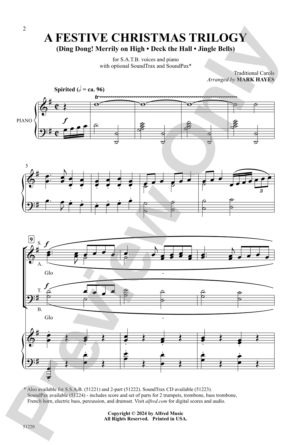 A Festive Christmas Trilogy: SATB Choral Octavo