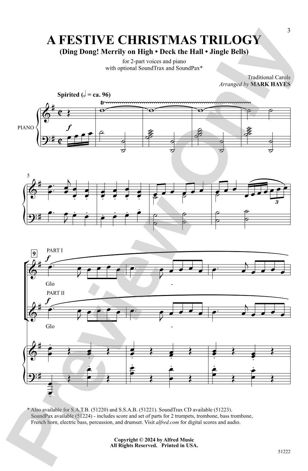 A Festive Christmas Trilogy: 2-Part Choral Octavo