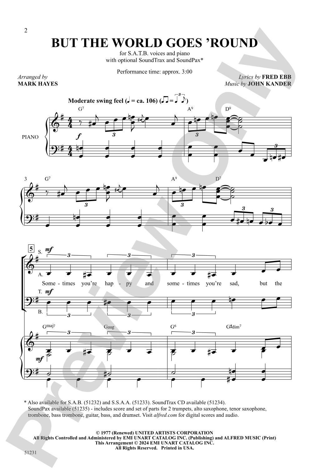But the World Goes 'Round: SATB Choral Octavo