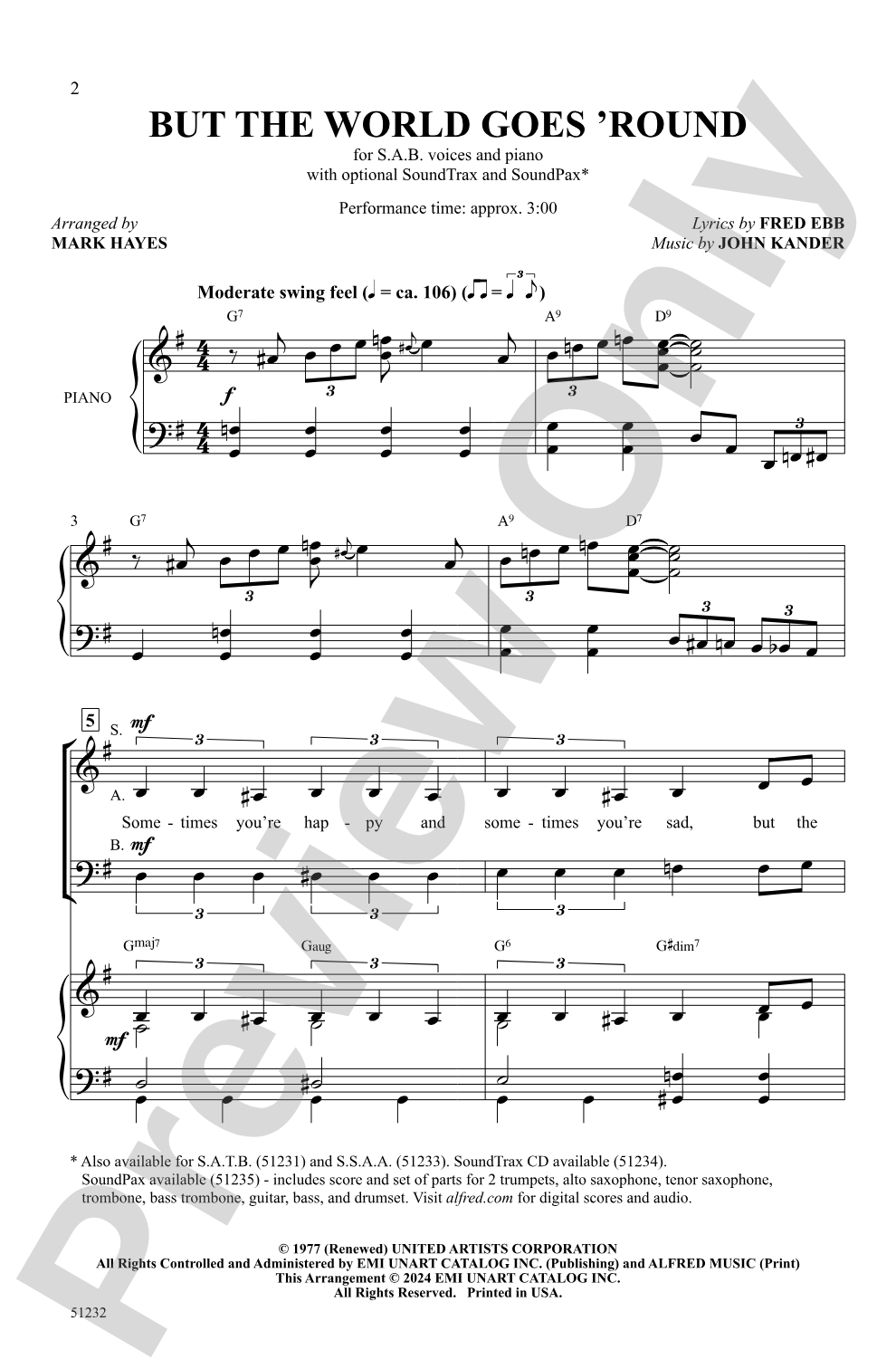 But the World Goes 'Round: SAB Choral Octavo