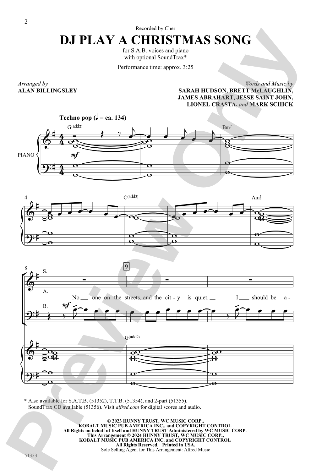 DJ Play a Christmas Song: SAB Choral Octavo