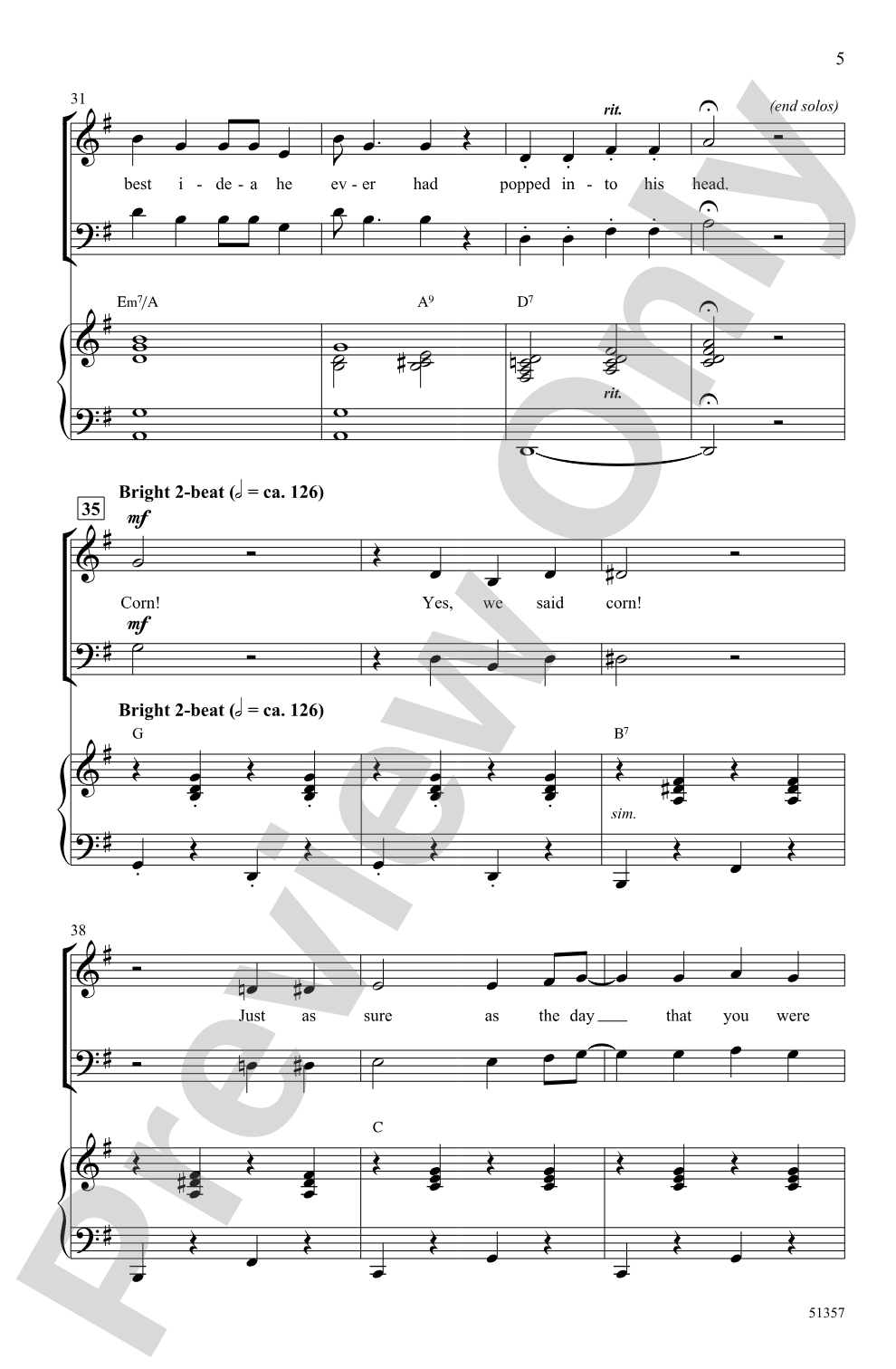 Corn: SATB Choral Octavo