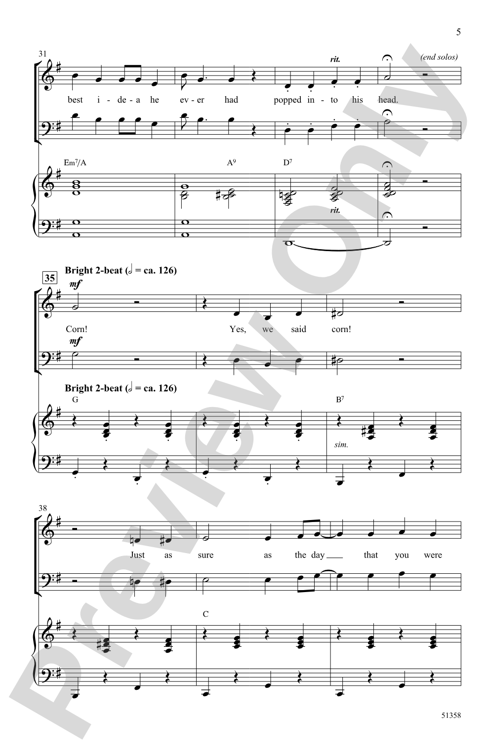 Corn: SAB Choral Octavo