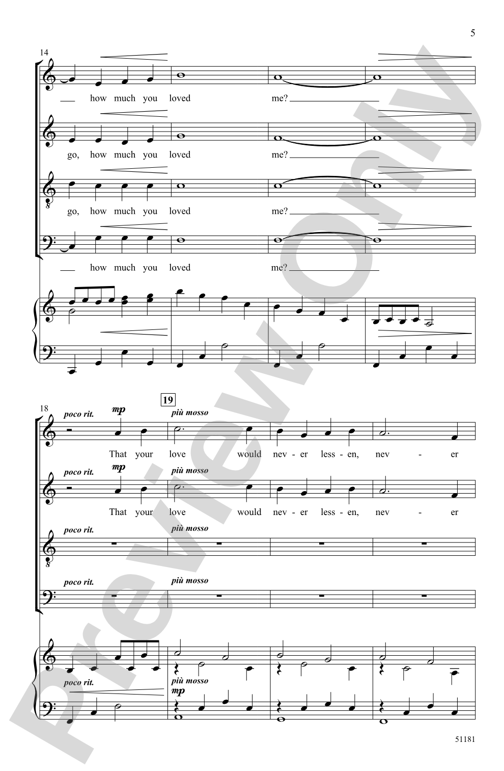 Did You Never Know?: SATB Choral Octavo