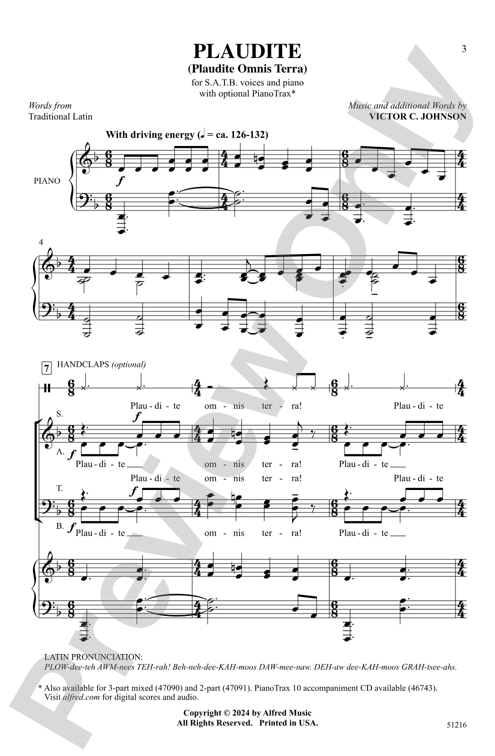 Plaudite: SATB Choral Octavo