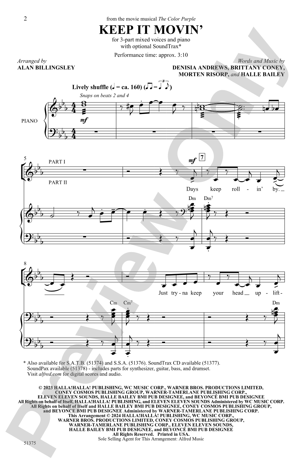 Keep It Movin': SAB Choral Octavo
