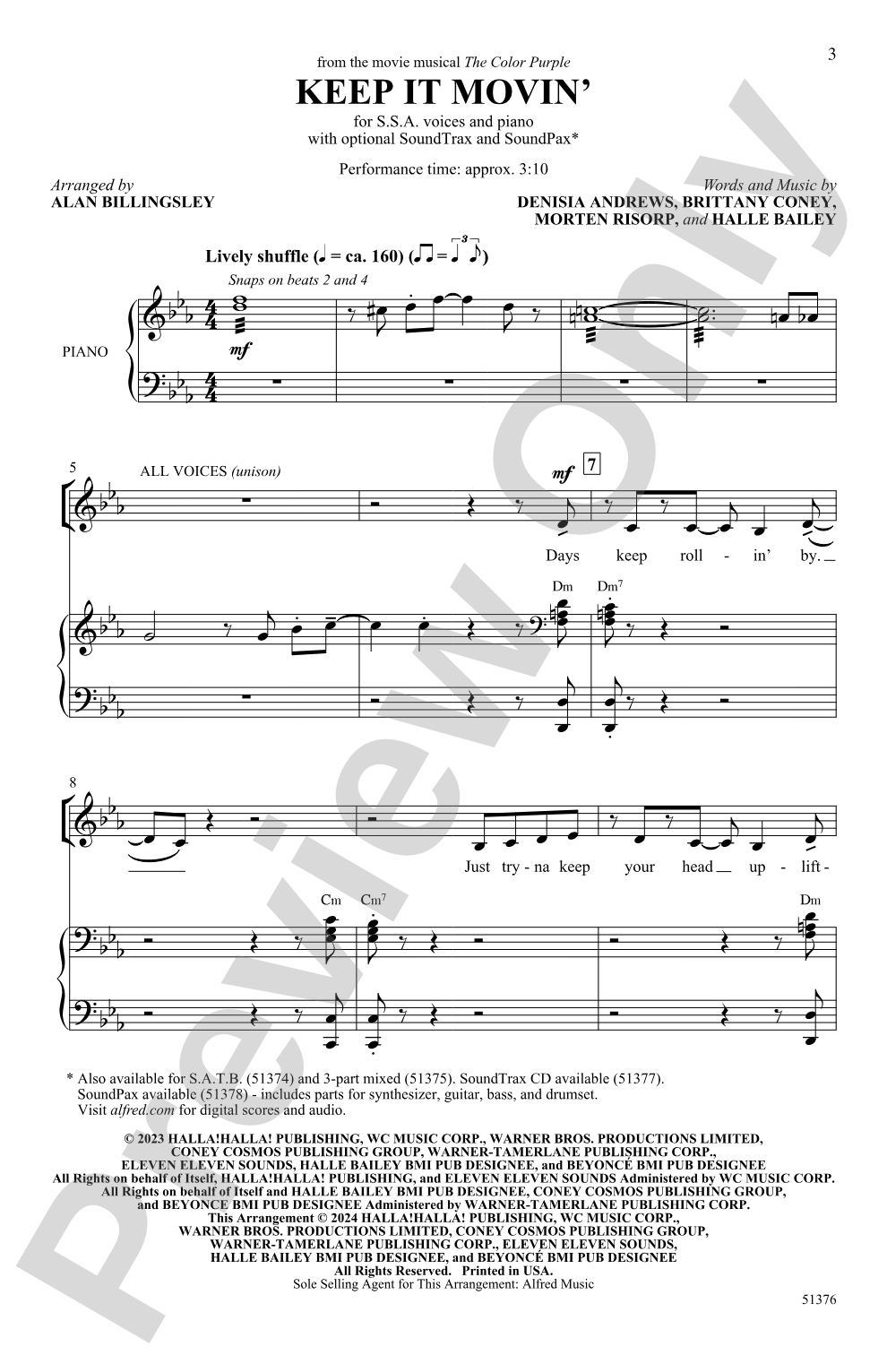 Keep It Movin': SSA Choral Octavo
