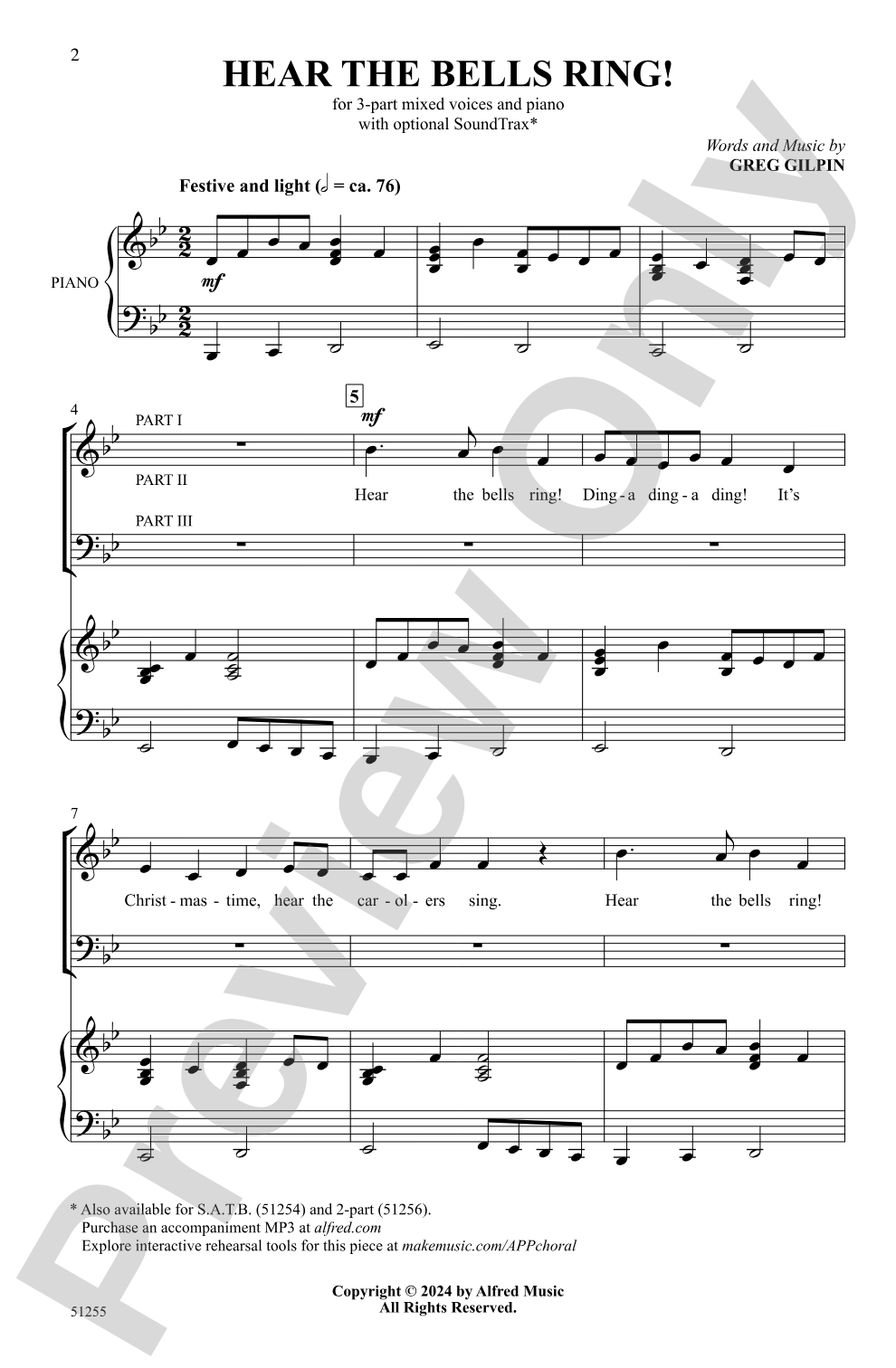 Hear the Bells Ring!: 3-Part Mixed Choral Octavo
