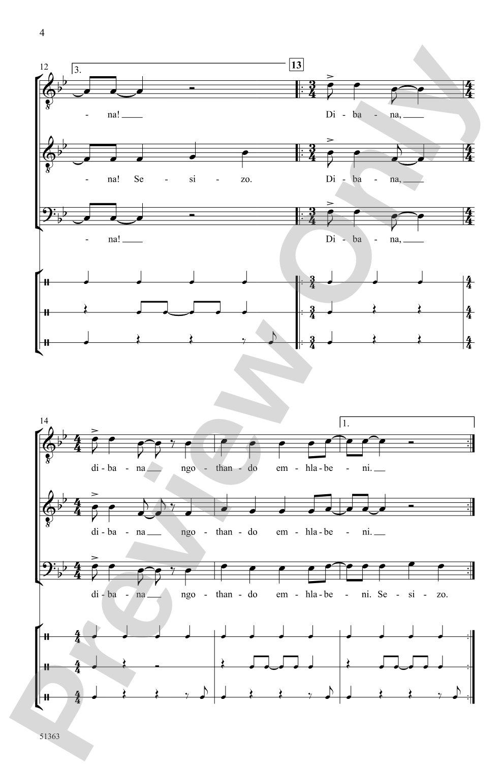 Shona Malanga: TTB, <I>a cappella</I> Choral Octavo