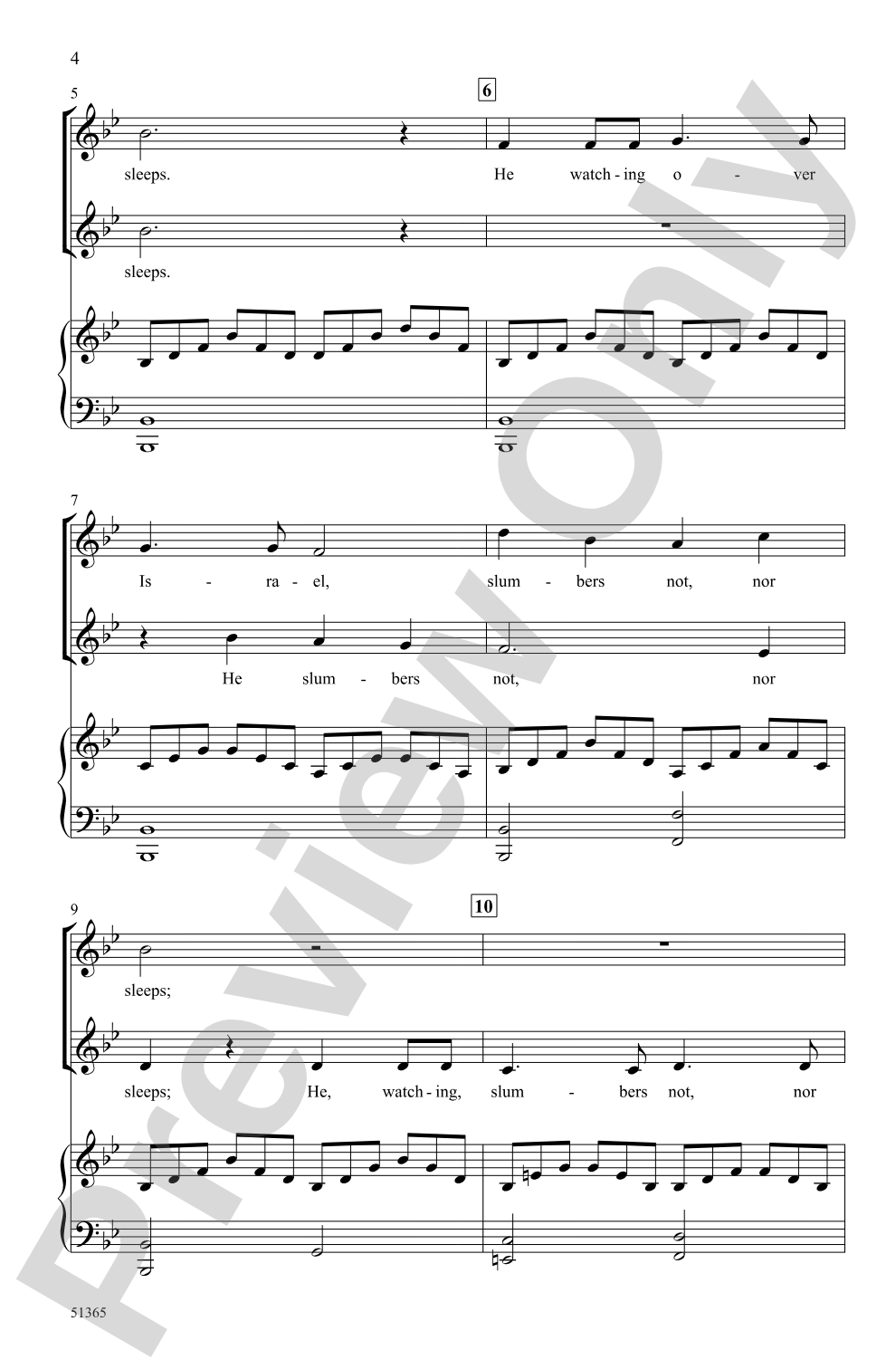 He, Watching Over Israel: 2-Part Choral Octavo