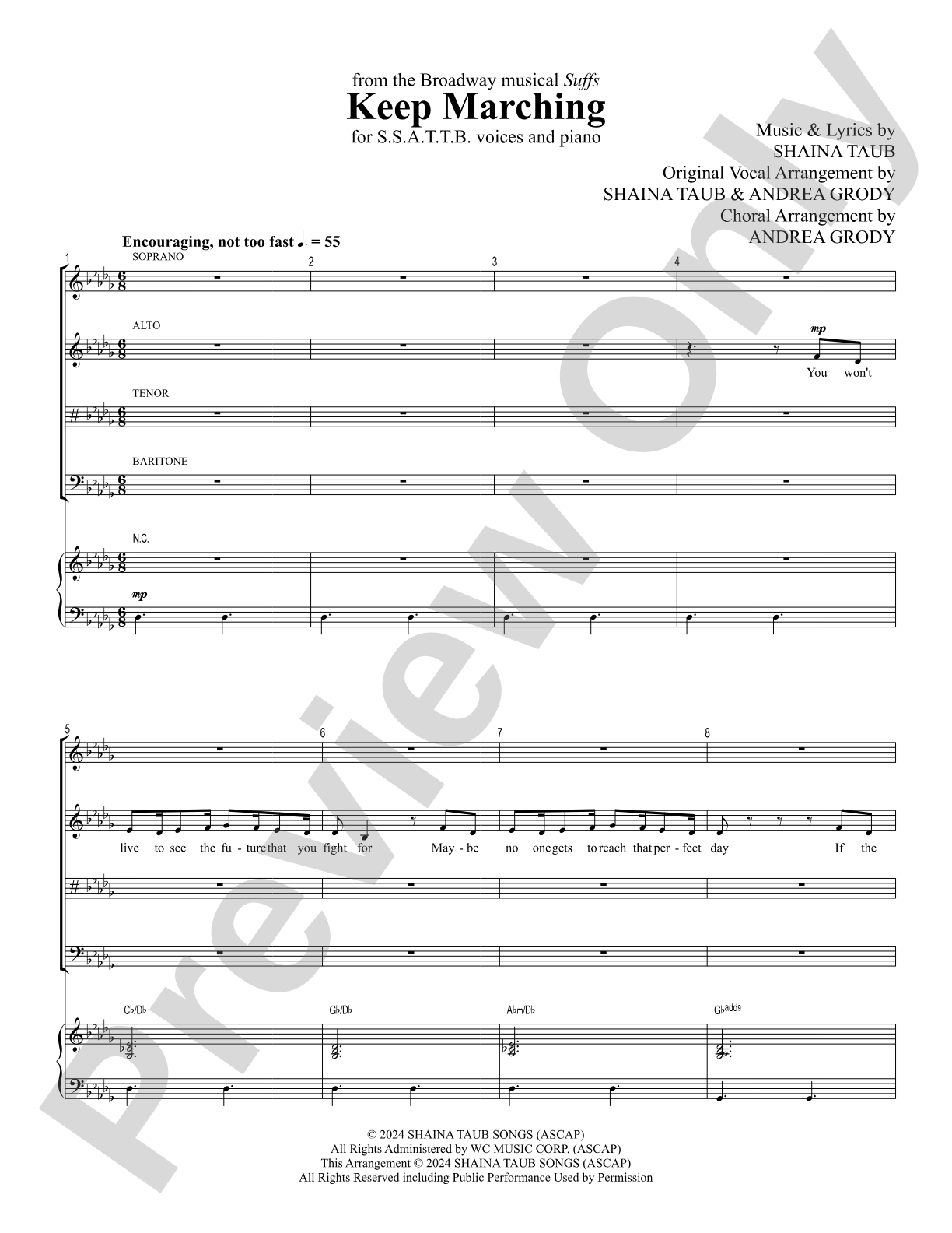 Keep Marching: SSATTB Choral Octavo