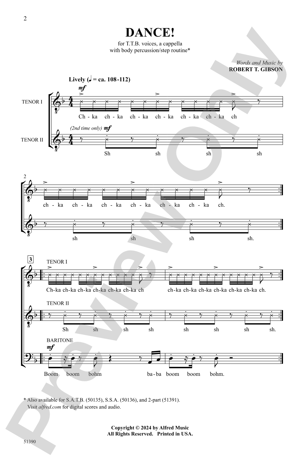 Dance!: TTB, <i>a cappella</i> Choral Octavo