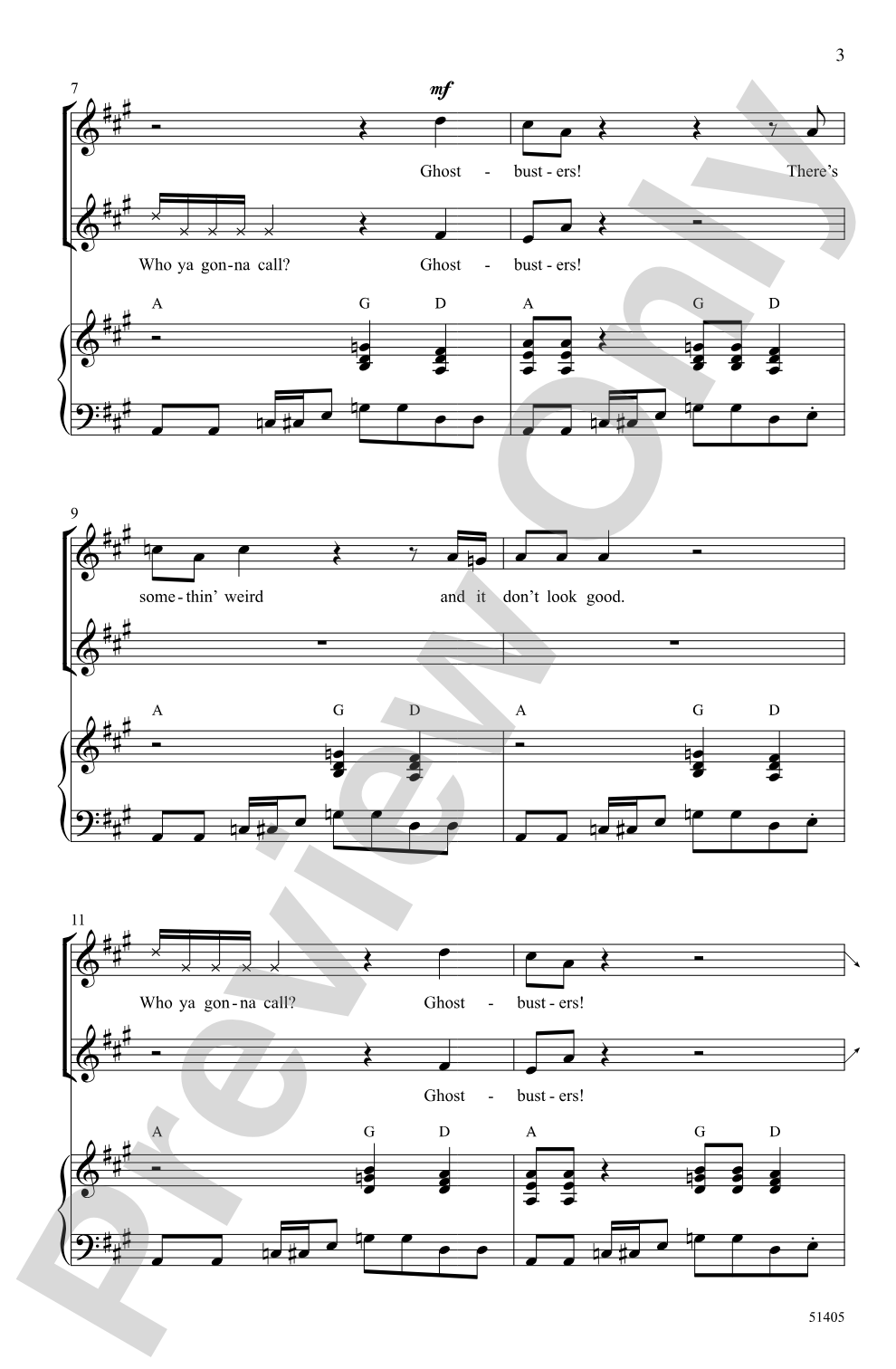 Ghostbusters: 2-Part Choral Octavo
