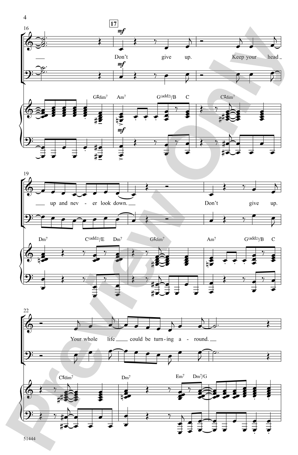 Don't Give Up: SATB Choral Octavo