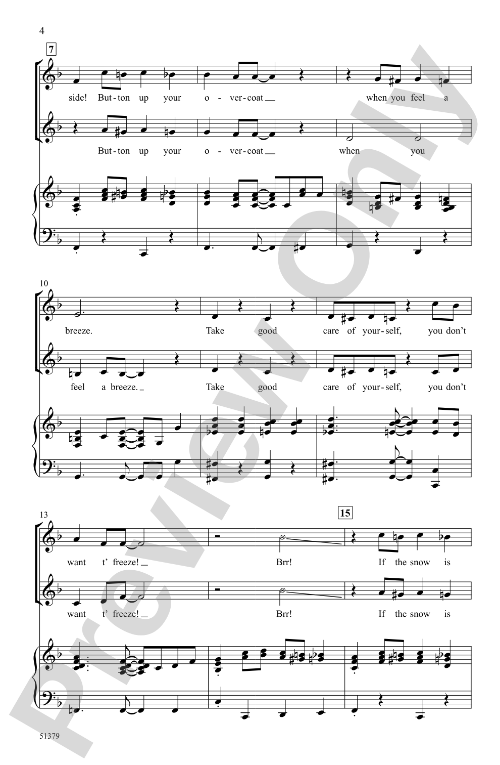 Button Up Your Overcoat: 2-Part Choral Octavo