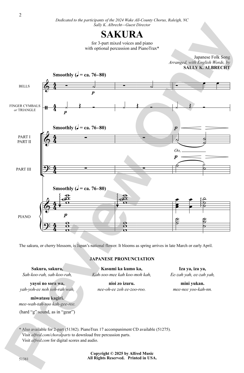 Sakura: 3-Part Mixed Choral Octavo