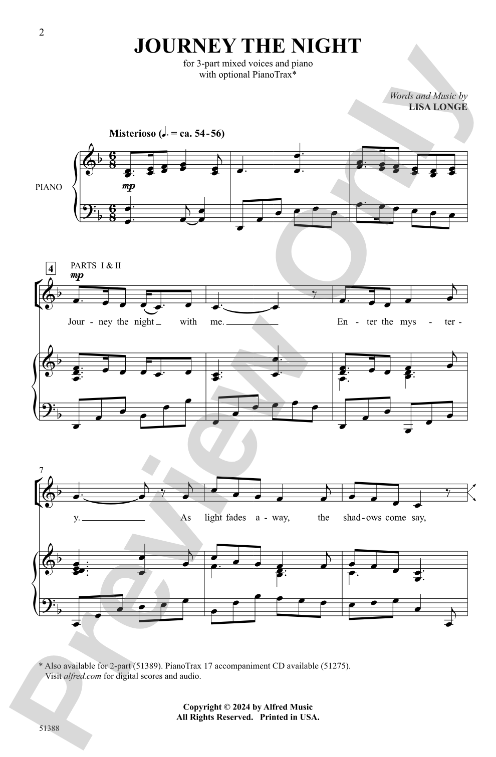 Journey the Night: 3-Part Mixed Choral Octavo