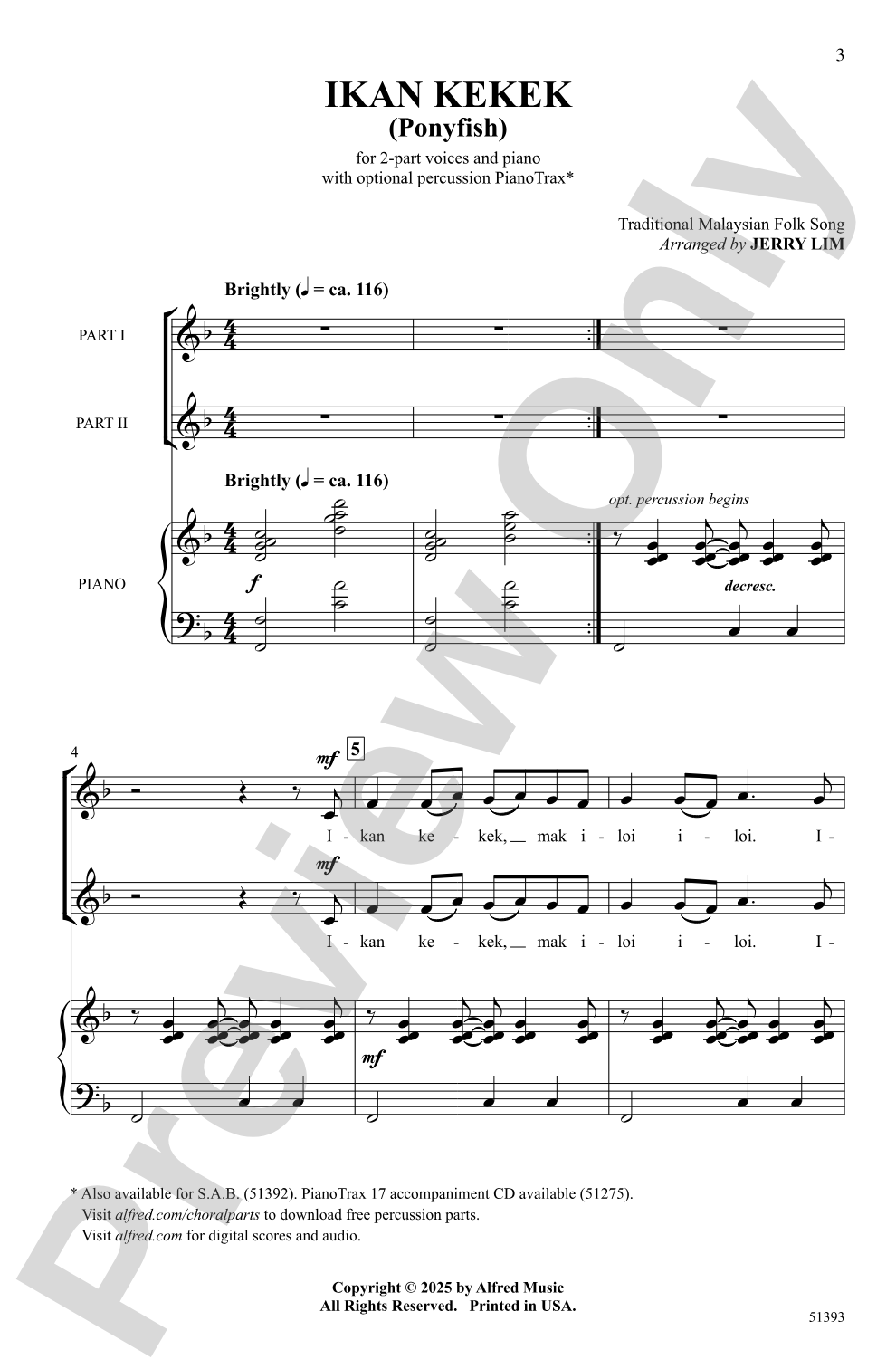 Ikan Kekek: 2-Part Choral Octavo