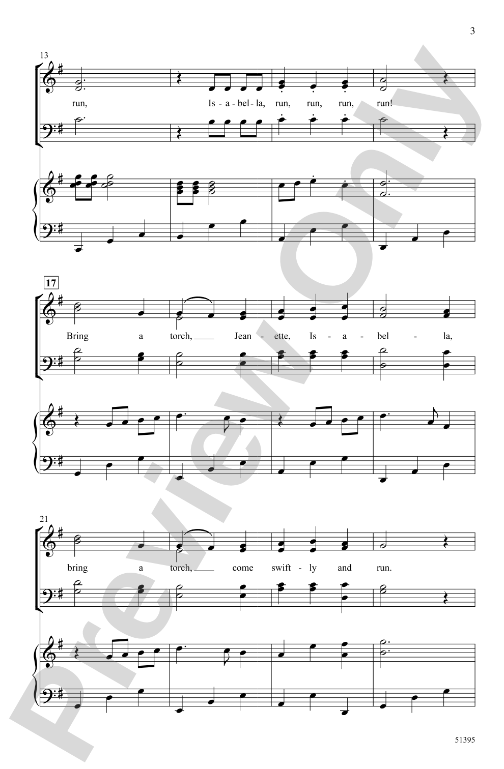 Bring a Torch, Jeanette, Isabella: SATB Choral Octavo