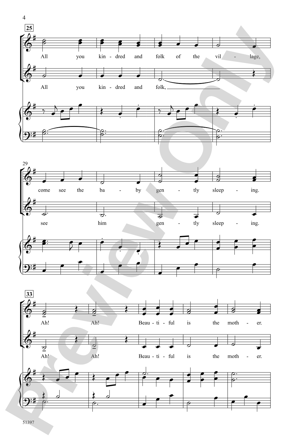 Bring a Torch, Jeanette, Isabella: SSA Choral Octavo