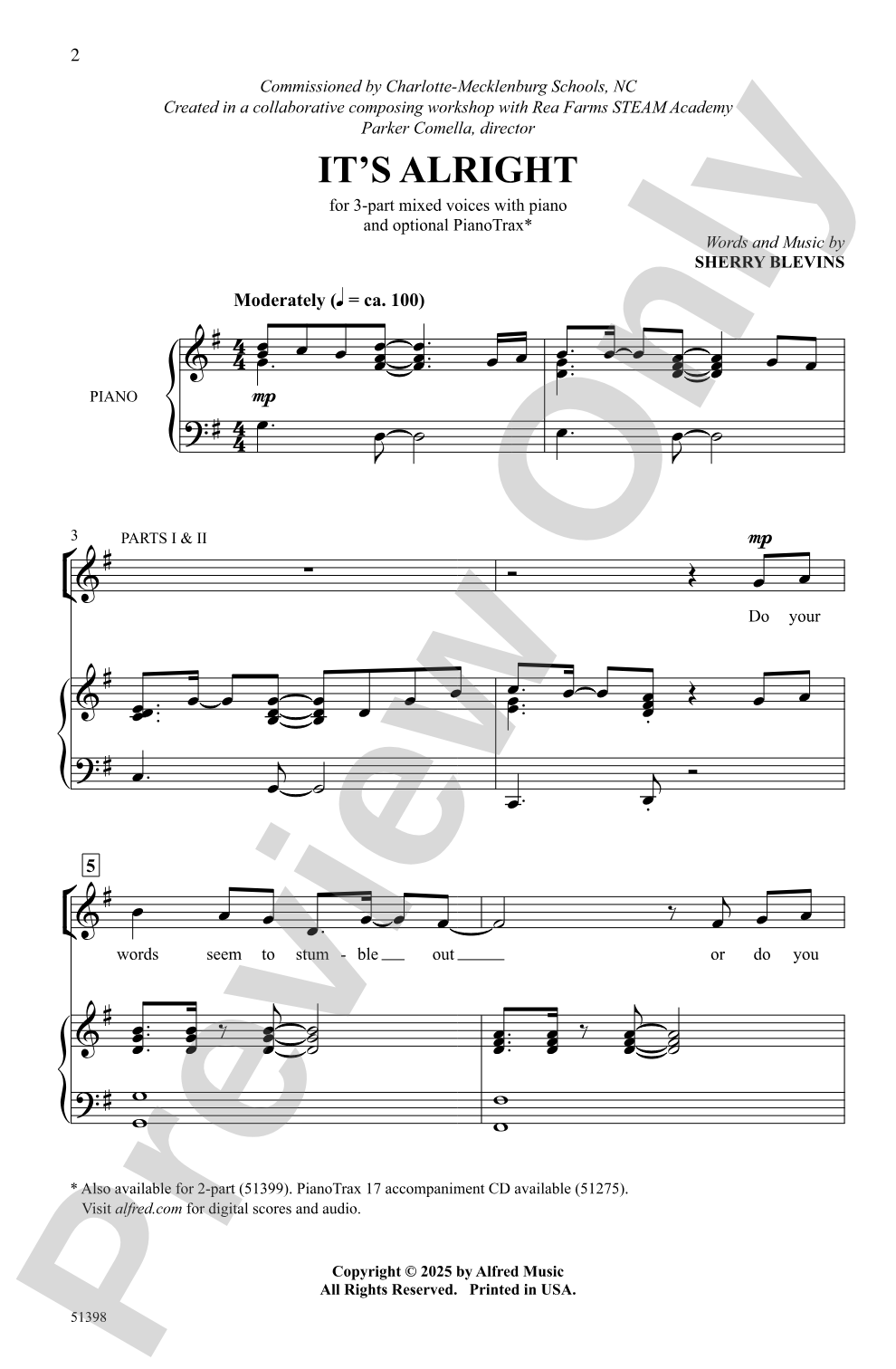 It's Alright: 3-Part Mixed Choral Octavo