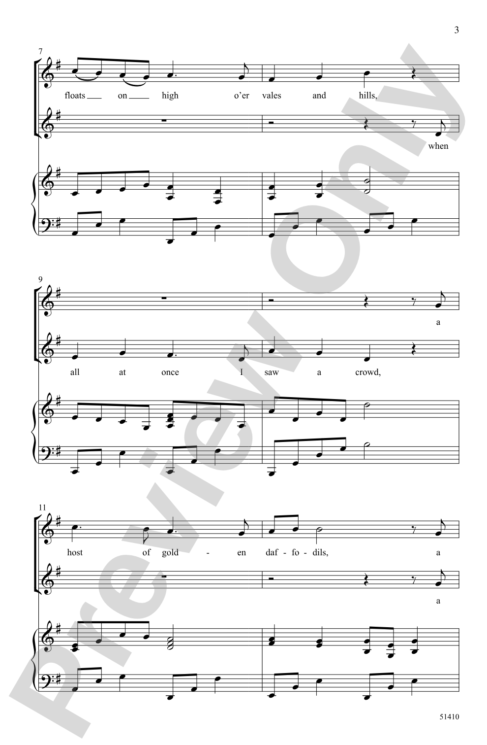 Daffodils: SSA Choral Octavo