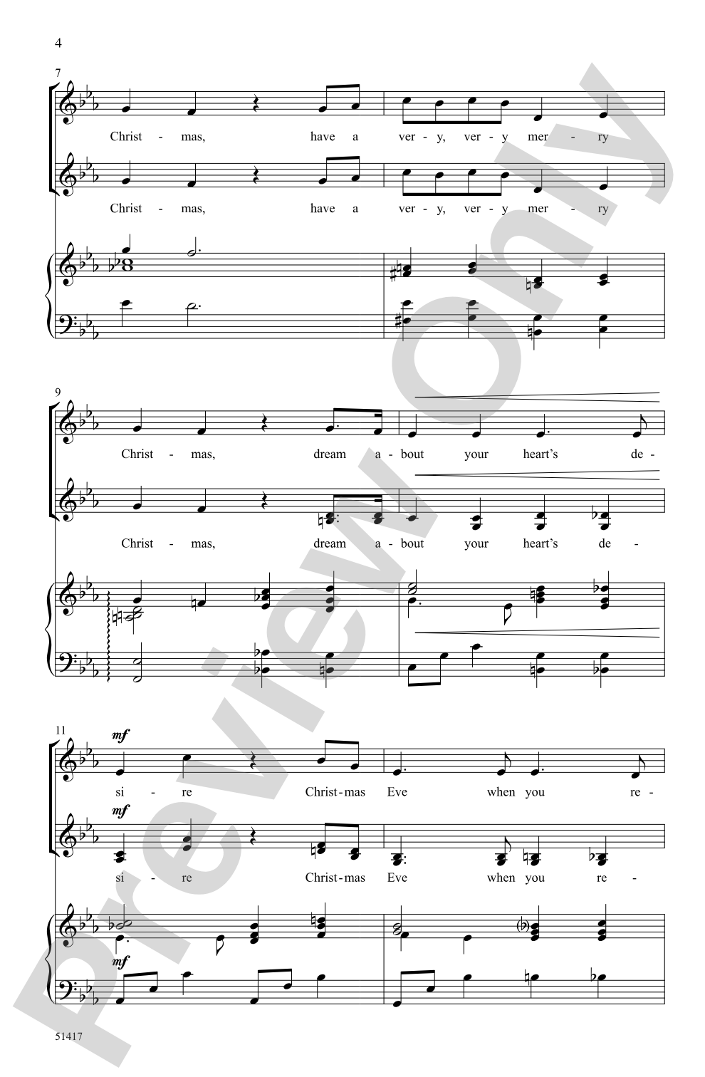 Merry Christmas: SSA Choral Octavo