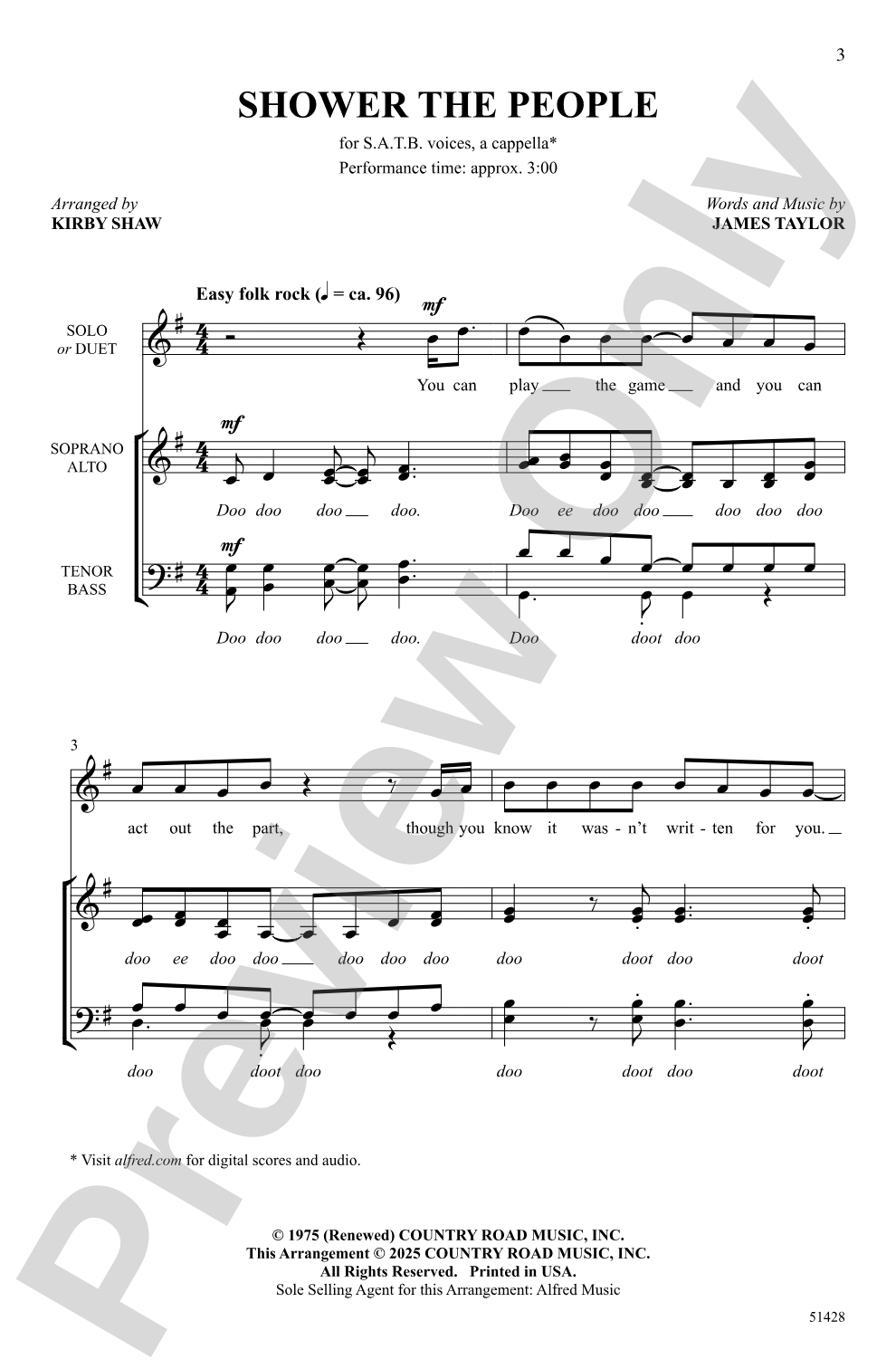 Shower the People: SATB <i>a cappella</i> Choral Octavo