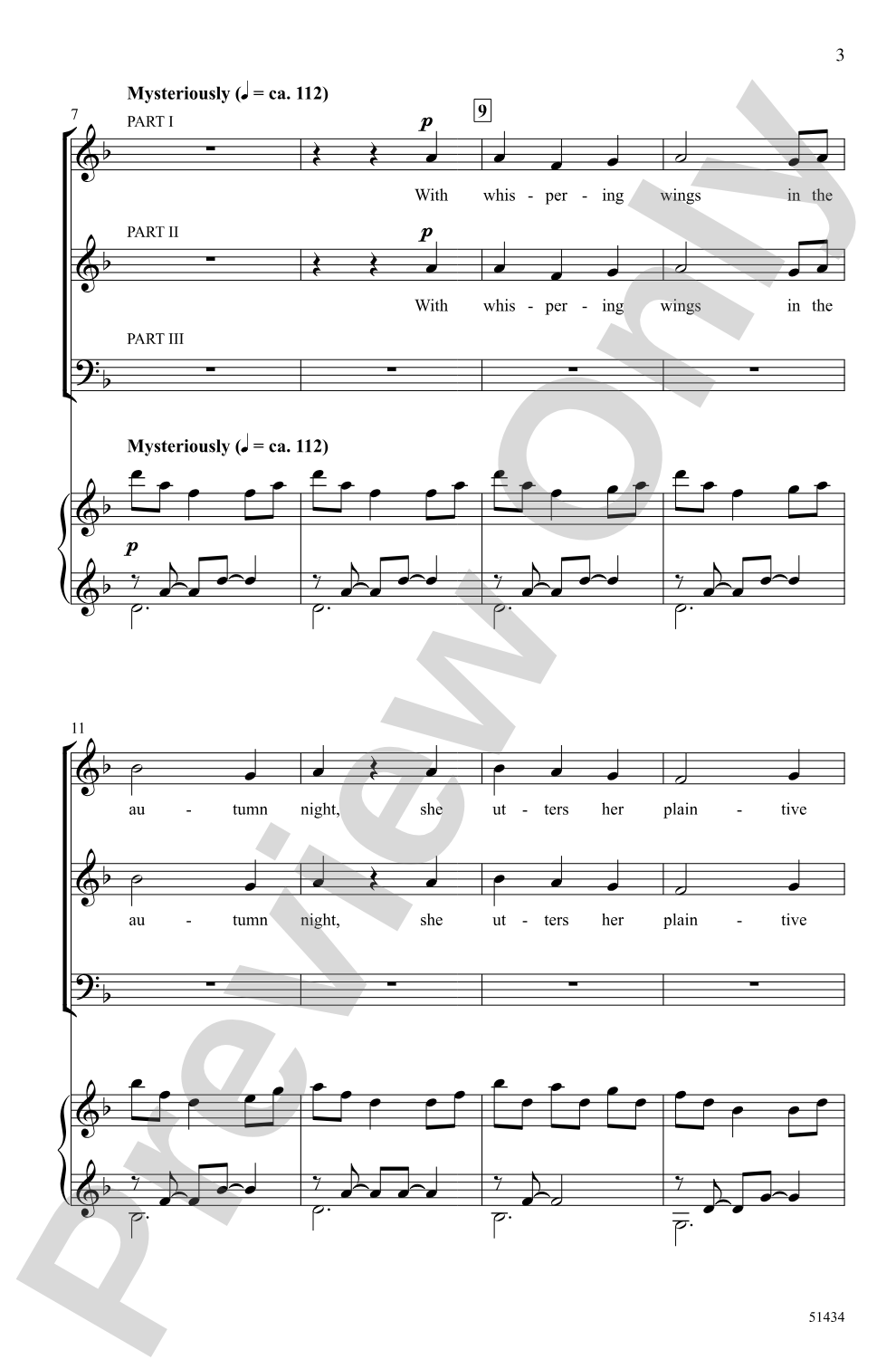 The Owl, the Wind, and the Moon: 3-Part Mixed Choral Octavo