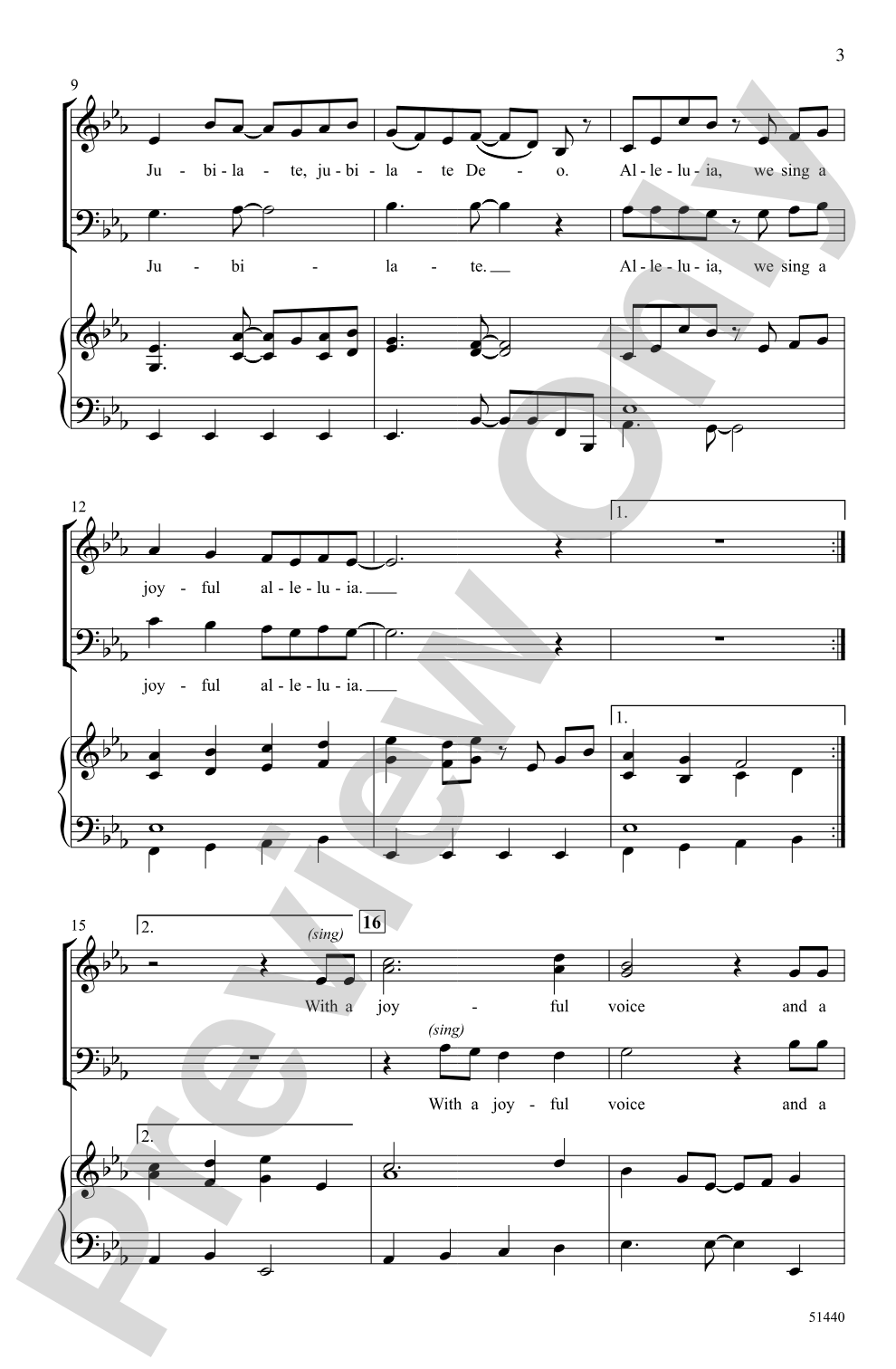 Jubilate, Alleluia: 3-Part Mixed Choral Octavo