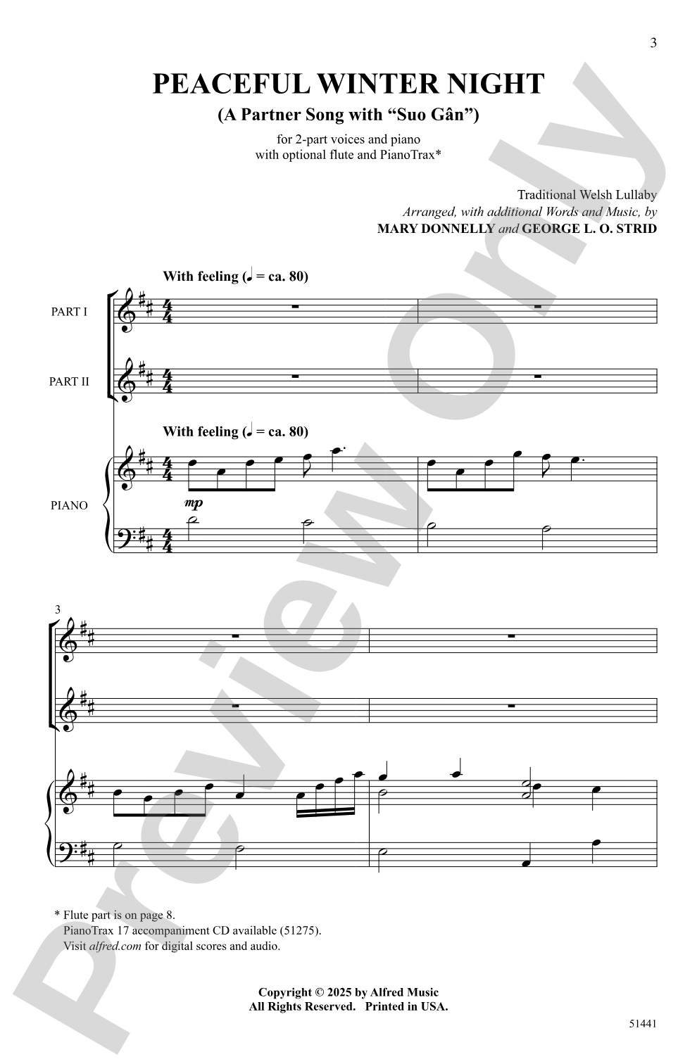 Peaceful Winter Night: 2-Part Choral Octavo