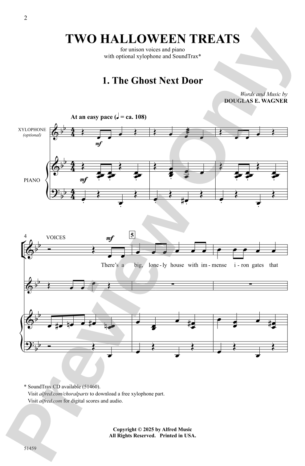 Two Halloween Treats: Unison Choral Octavo