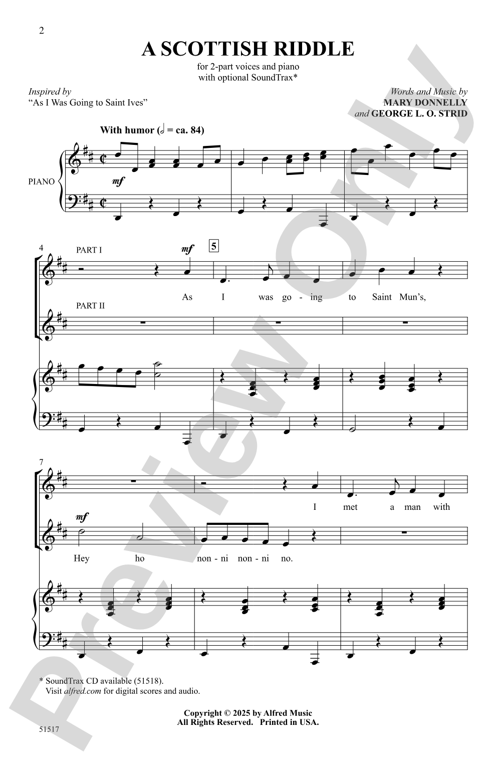 A Scottish Riddle: 2-Part Choral Octavo