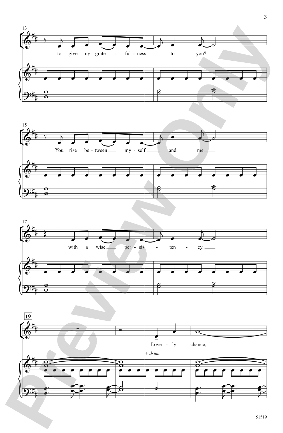 Lovely Chance: SATB Choral Octavo