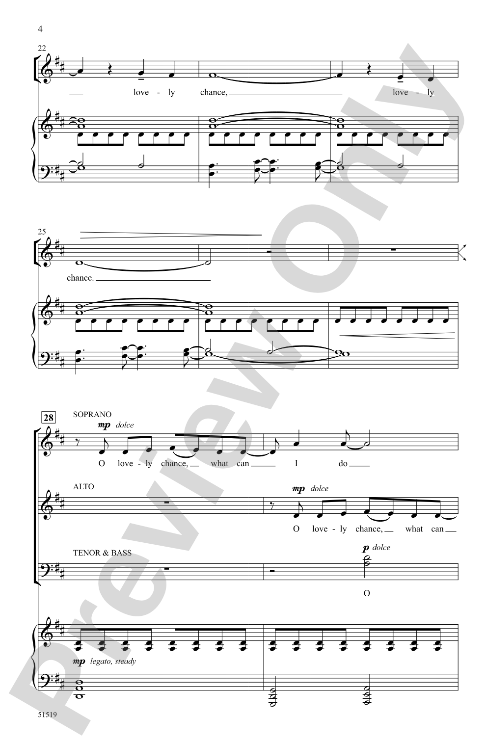 Lovely Chance: SATB Choral Octavo