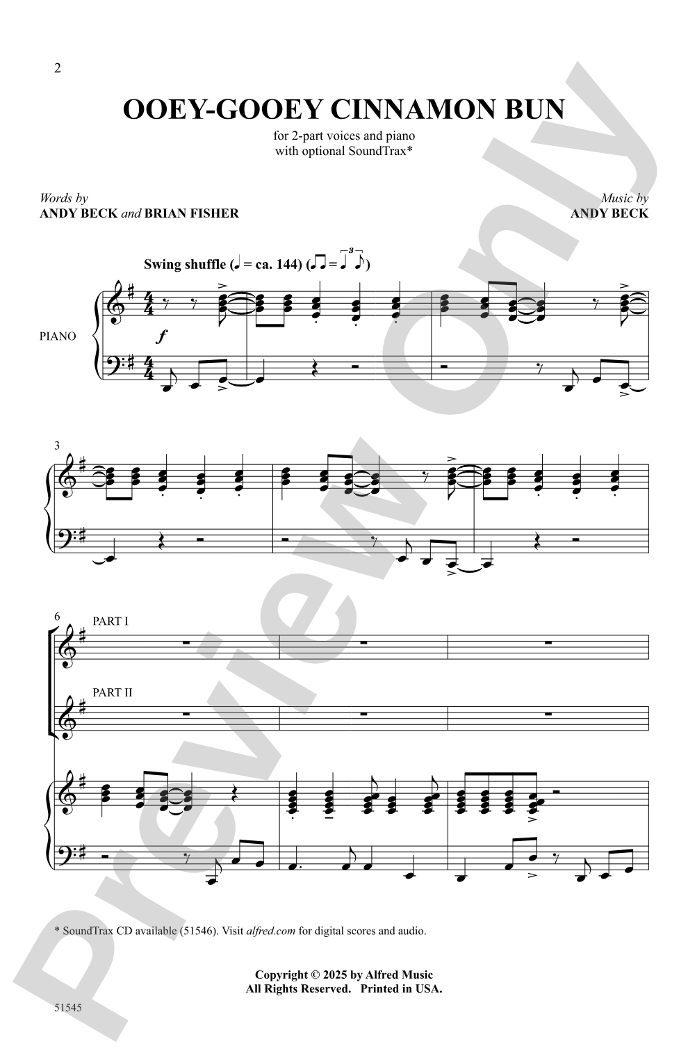 Ooey-Gooey Cinnamon Bun: 2-Part Choral Octavo