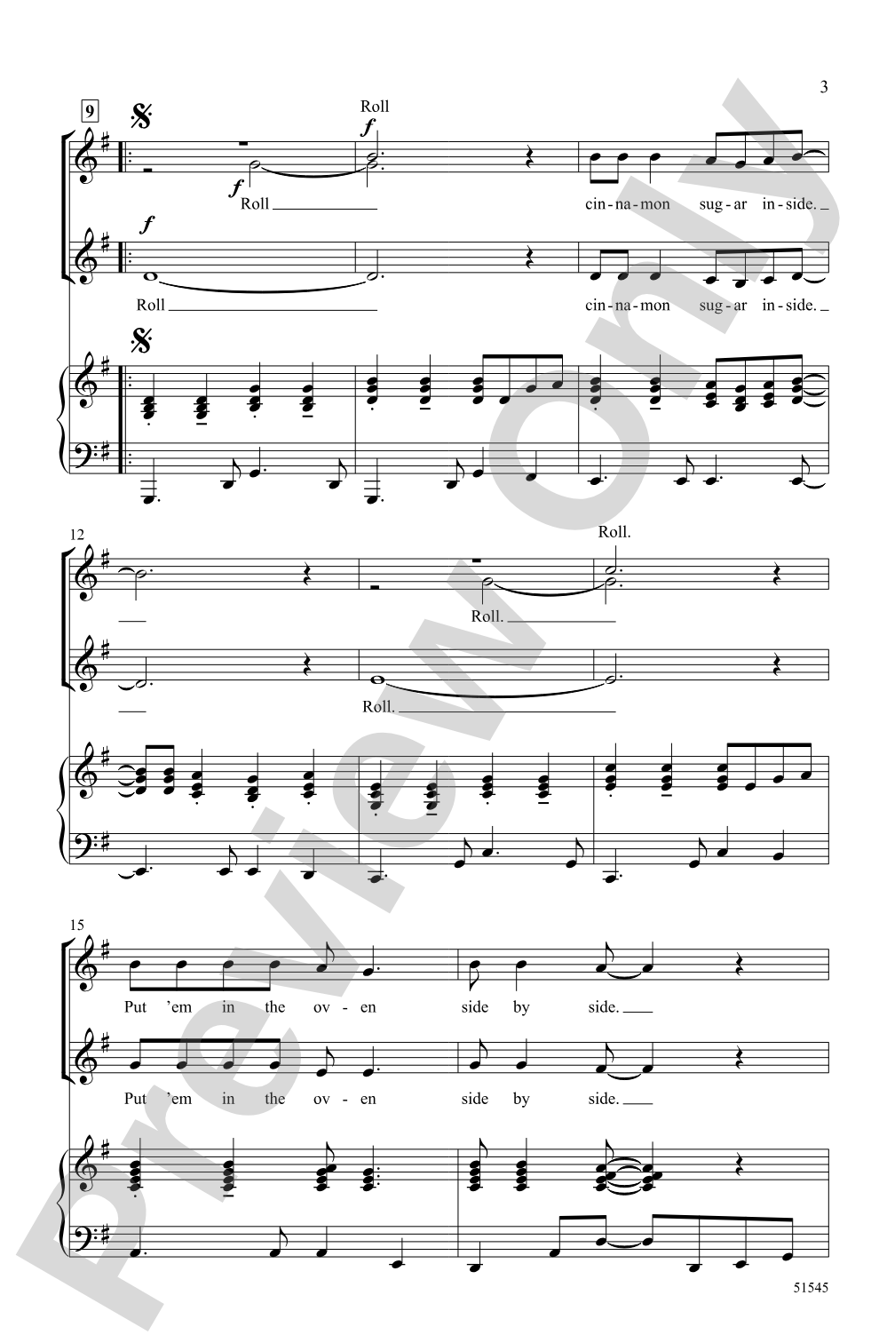 Ooey-Gooey Cinnamon Bun: 2-Part Choral Octavo