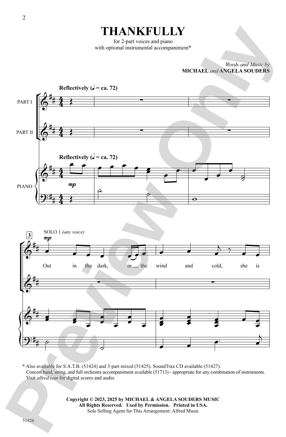 Thankfully: 2-Part Choral Octavo