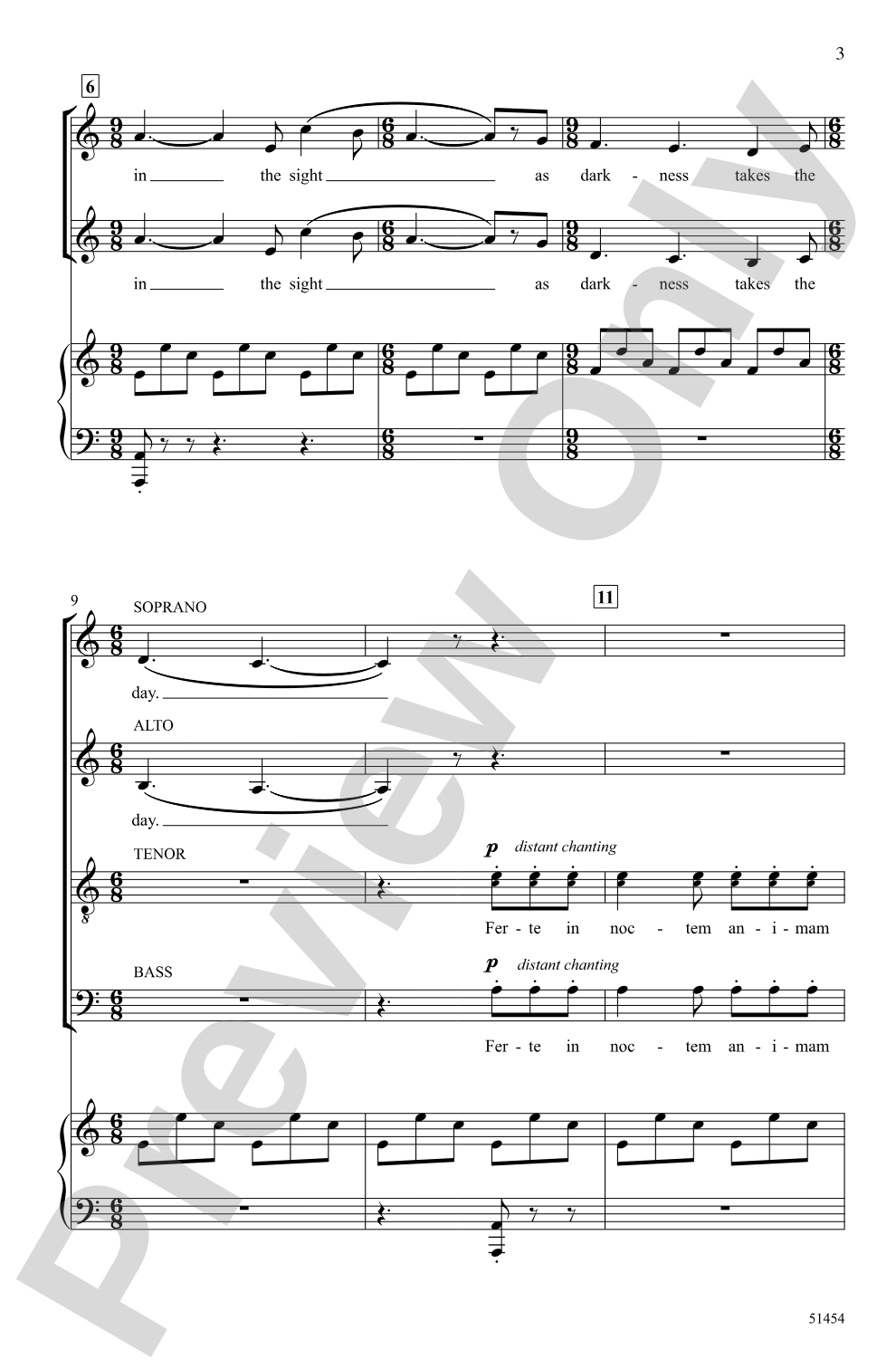 In Noctem: SATB Choral Octavo