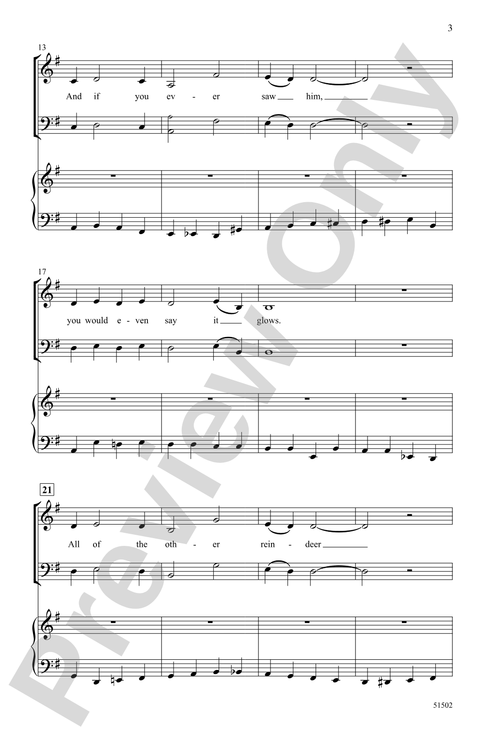 Rudolph, the Red-Nosed Reindeer: SATB Choral Octavo