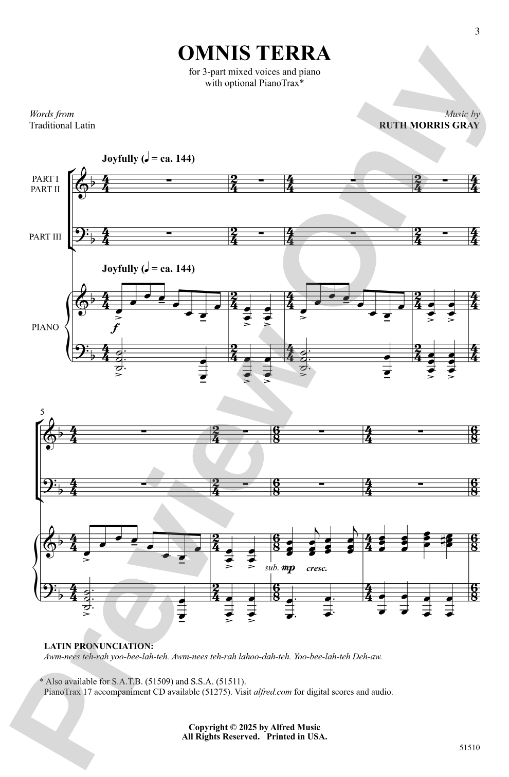 Omnis Terra: 3-Part Mixed Choral Octavo