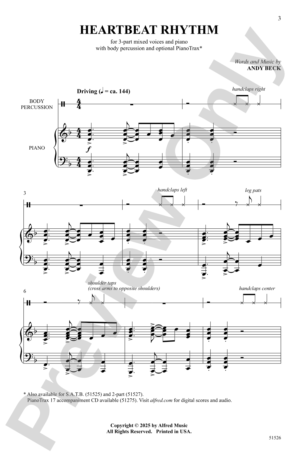 Heartbeat Rhythm: 3-Part Mixed Choral Octavo