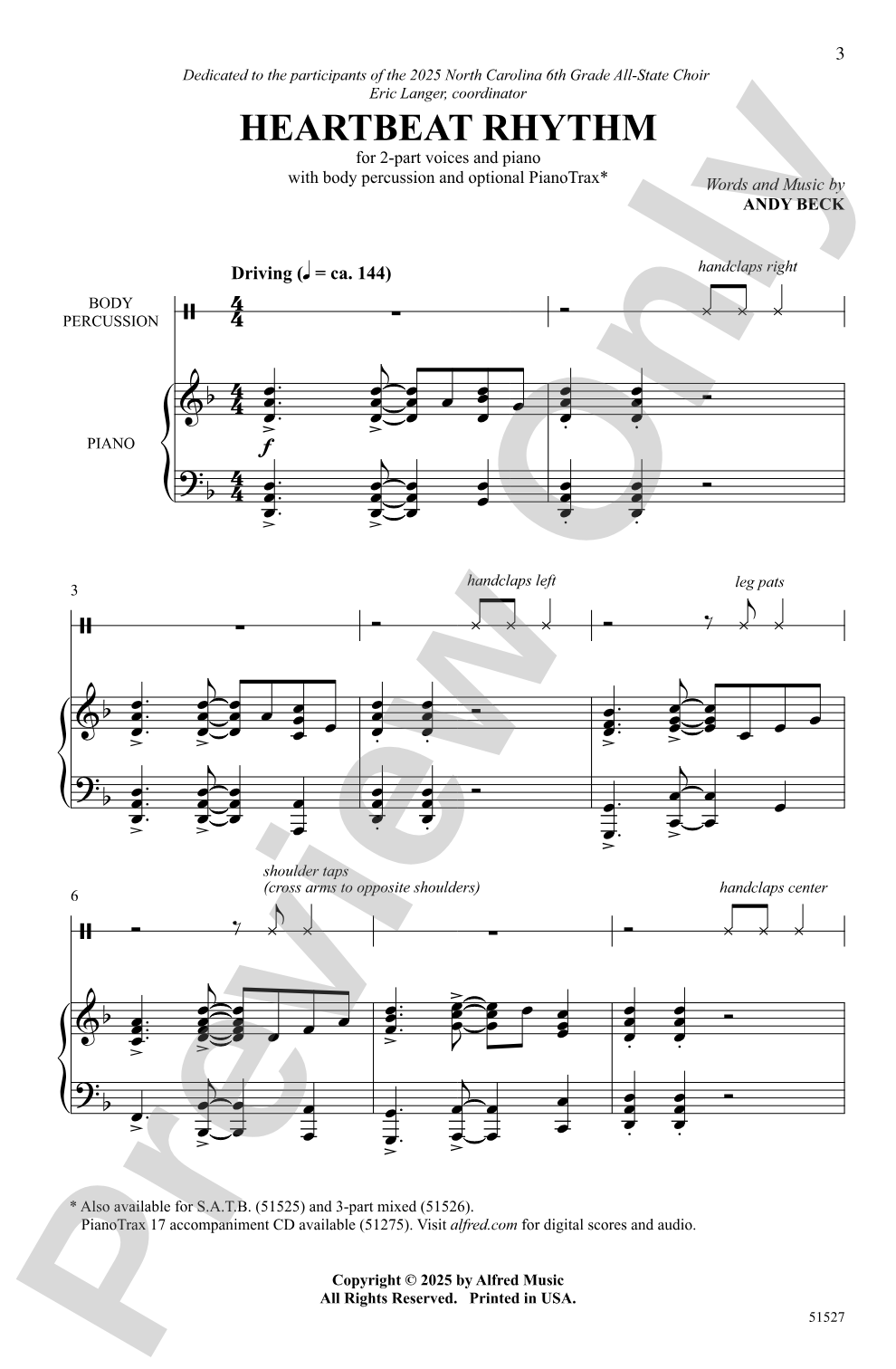 Heartbeat Rhythm: 2-Part Choral Octavo