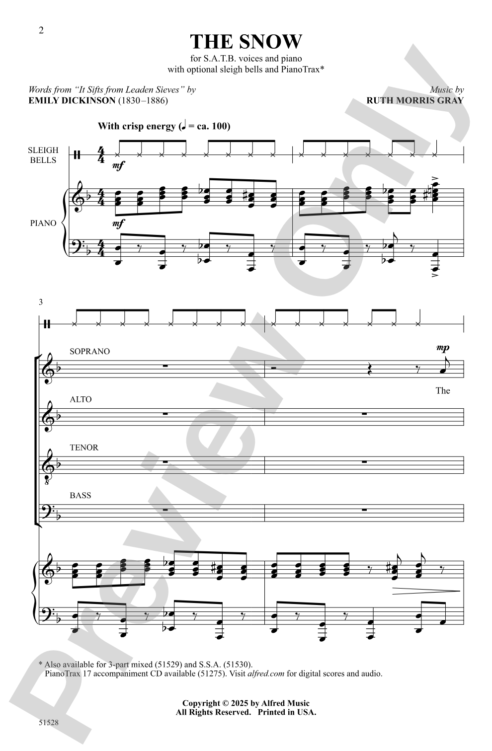 The Snow: SATB Choral Octavo